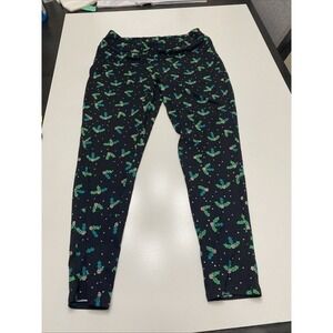 Rocking Around Womens Size Large Leggings Black/Green Holly.       ‎    796